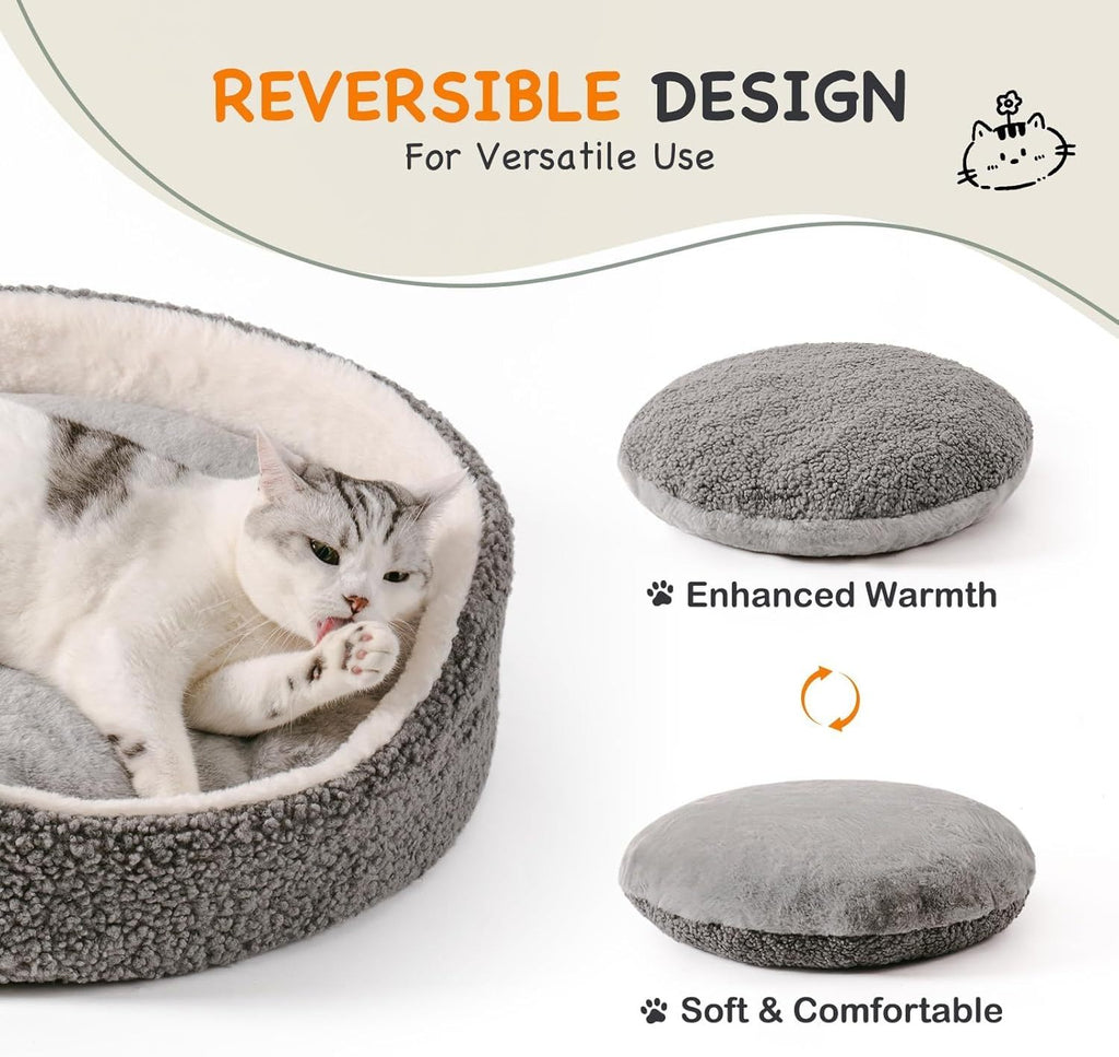 SnuggleNest Plush Bed for Small Pups & Kittens