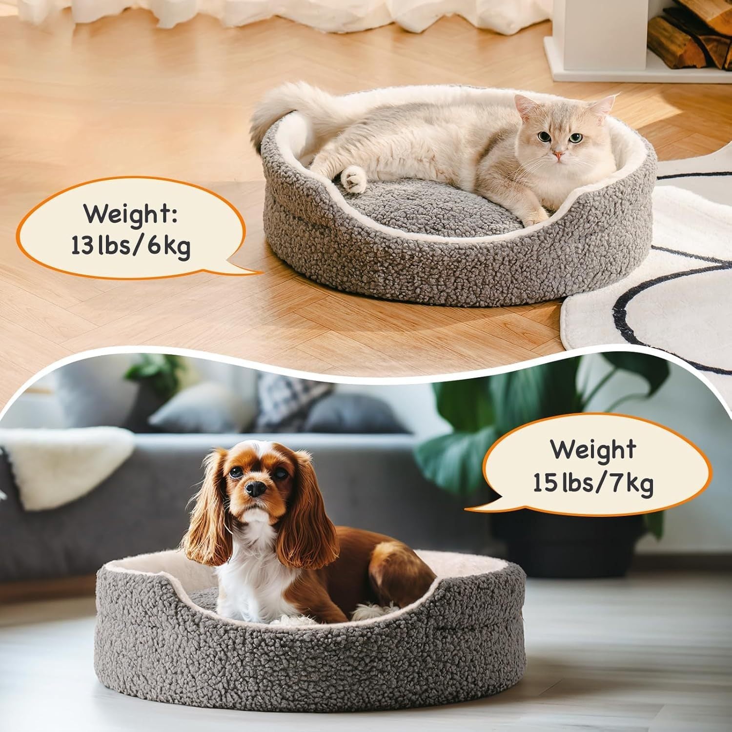 SnuggleNest Plush Bed for Small Pups & Kittens