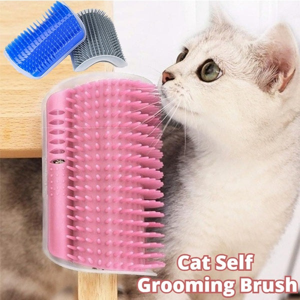 Self-Grooming Cat Corner Brush – Relax, Rub, Repeat!